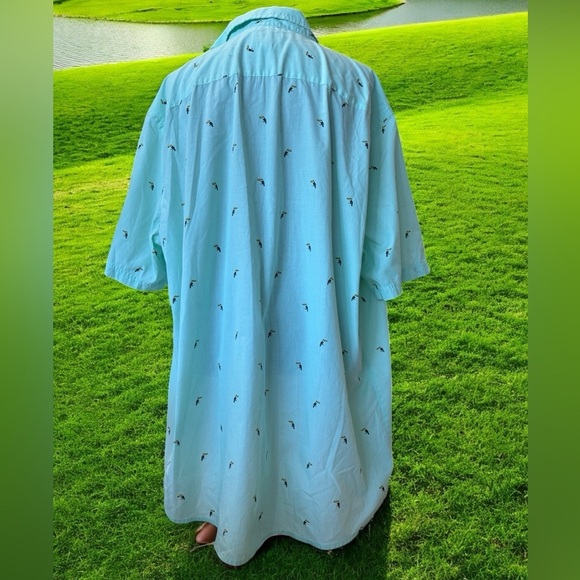 Croft & Barrow Light Green Toucan Print Shirt - Picture 2 of 4